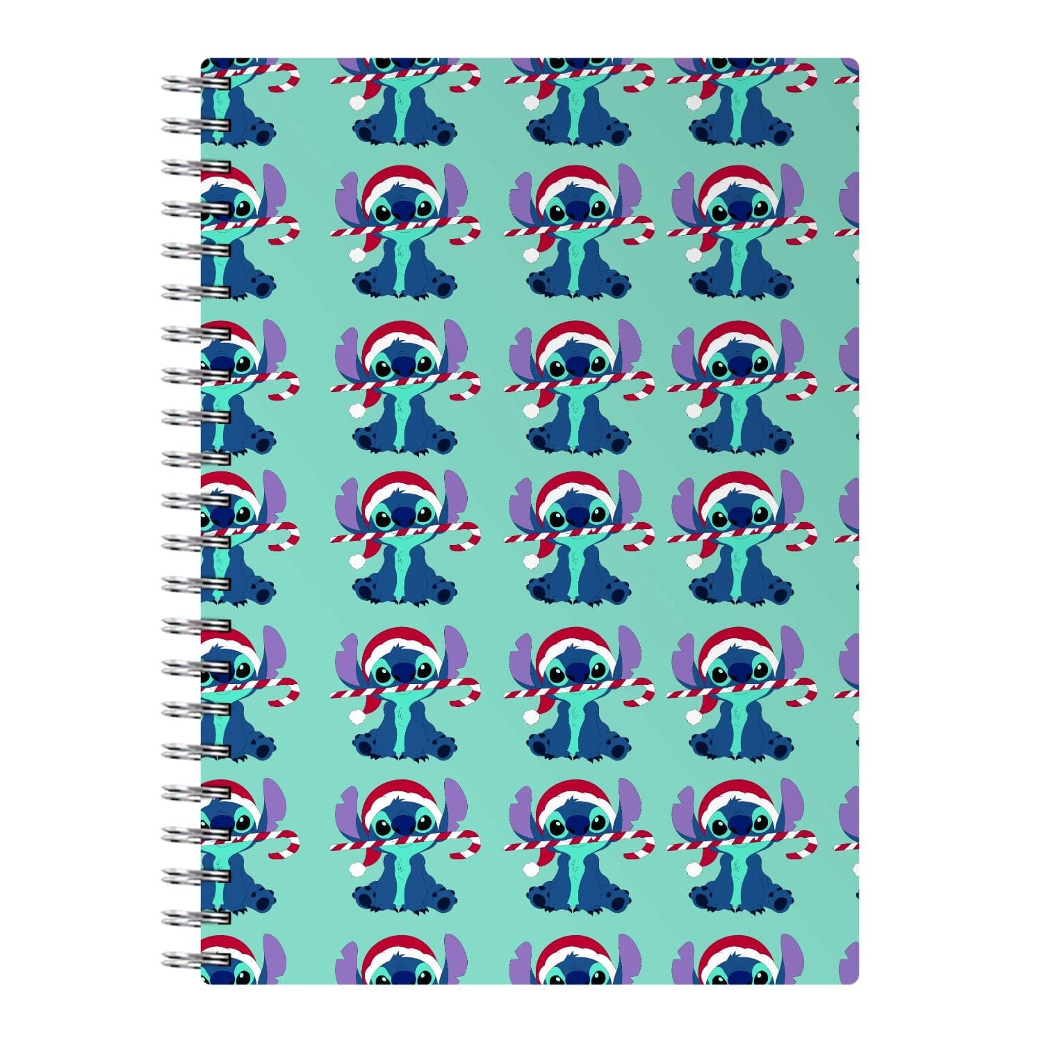 Christmas Blue Alien Pattern Notebook