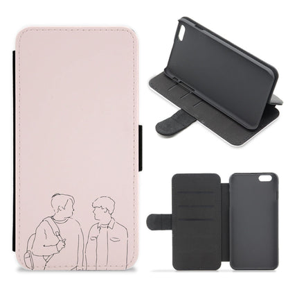 Outline - Heart TV Flip / Wallet Phone Case