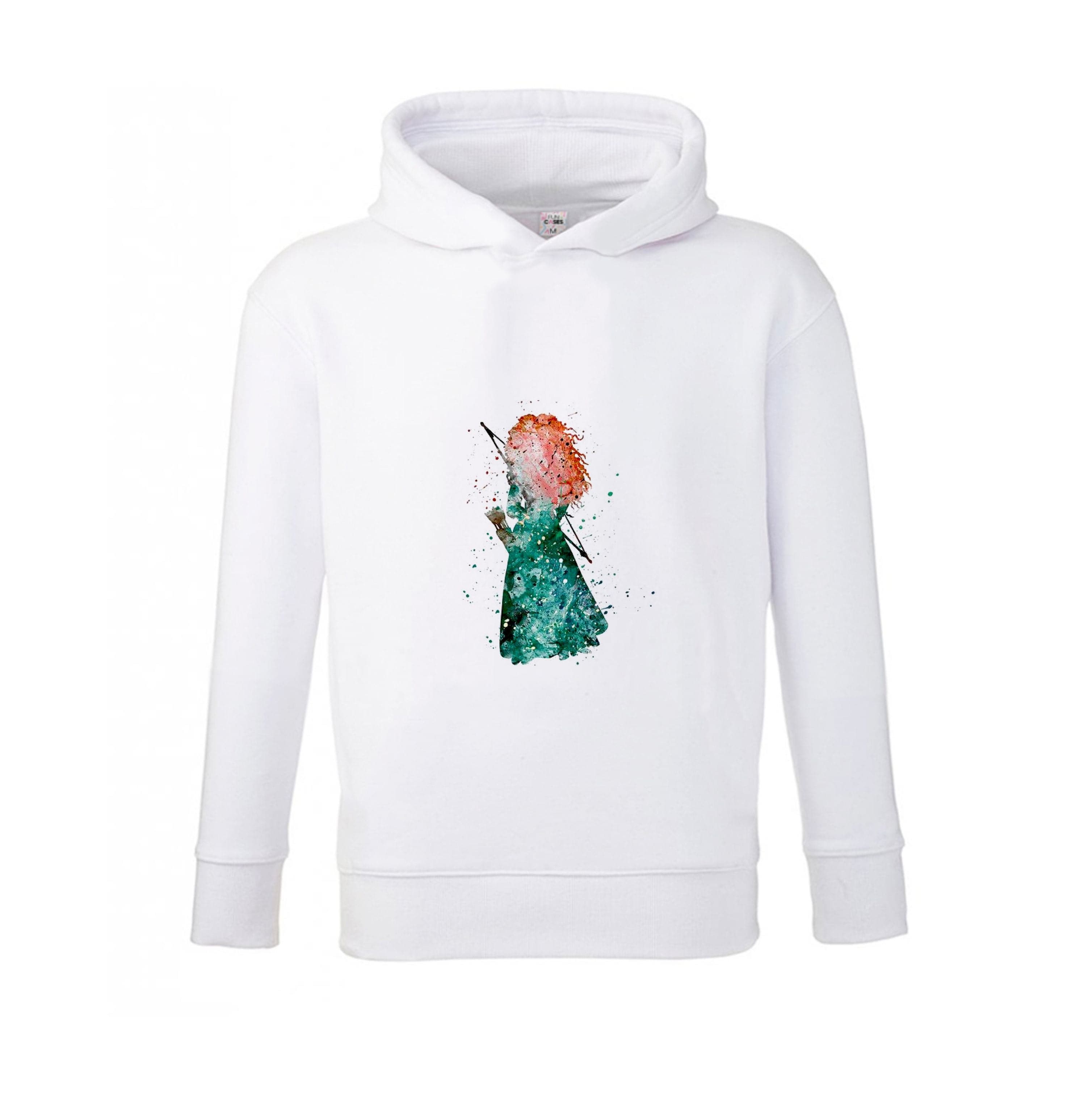 Watercolour Princess Merida Brave Fairytale Kids Hoodie