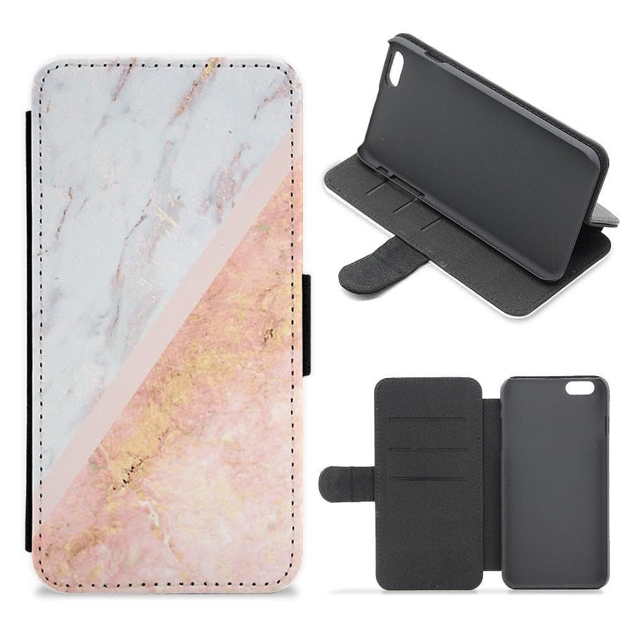 Marble and Rose Gold Flip / Wallet Phone Case - Fun Cases
