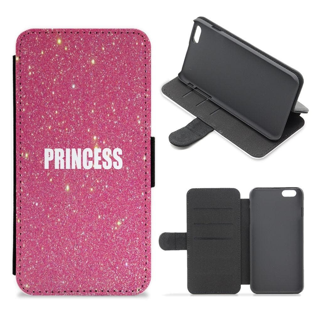 Glittery Pink Princess Flip / Wallet Phone Case - Fun Cases
