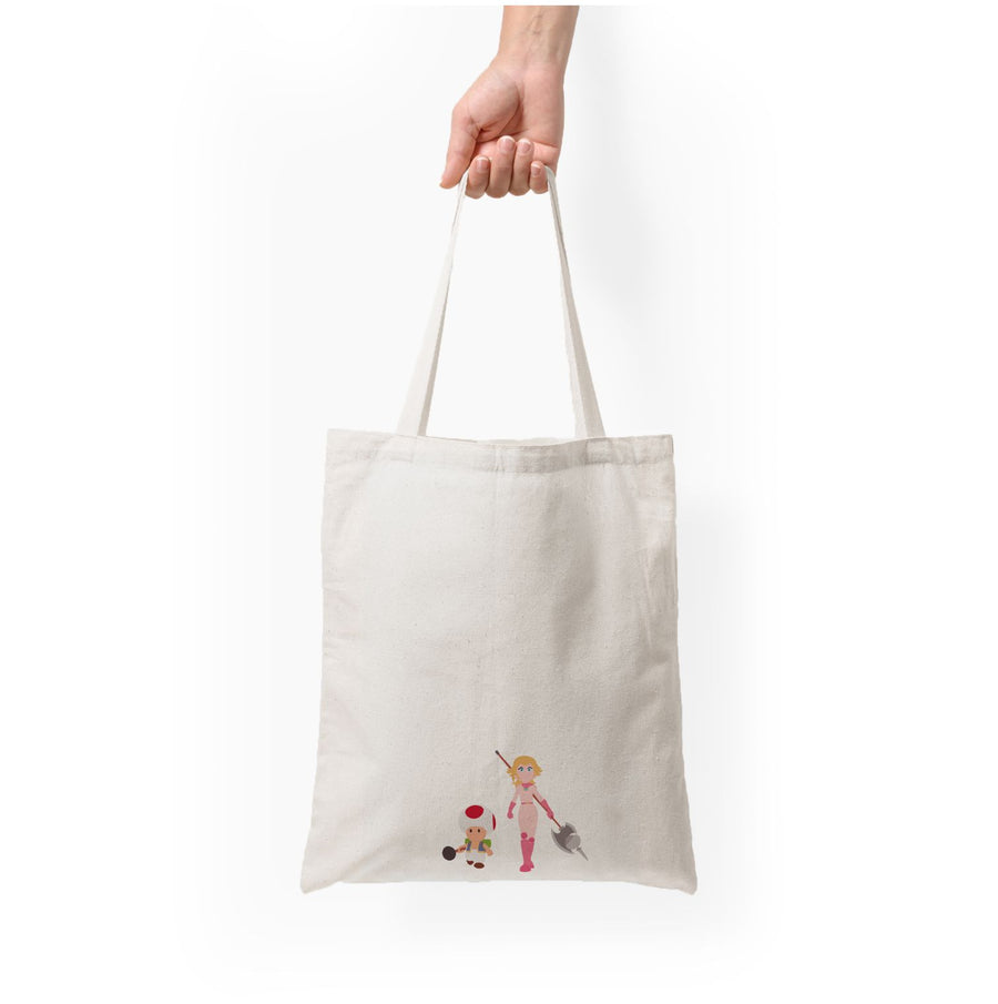 Toad And Peach - The Super Mario Bros Tote Bag