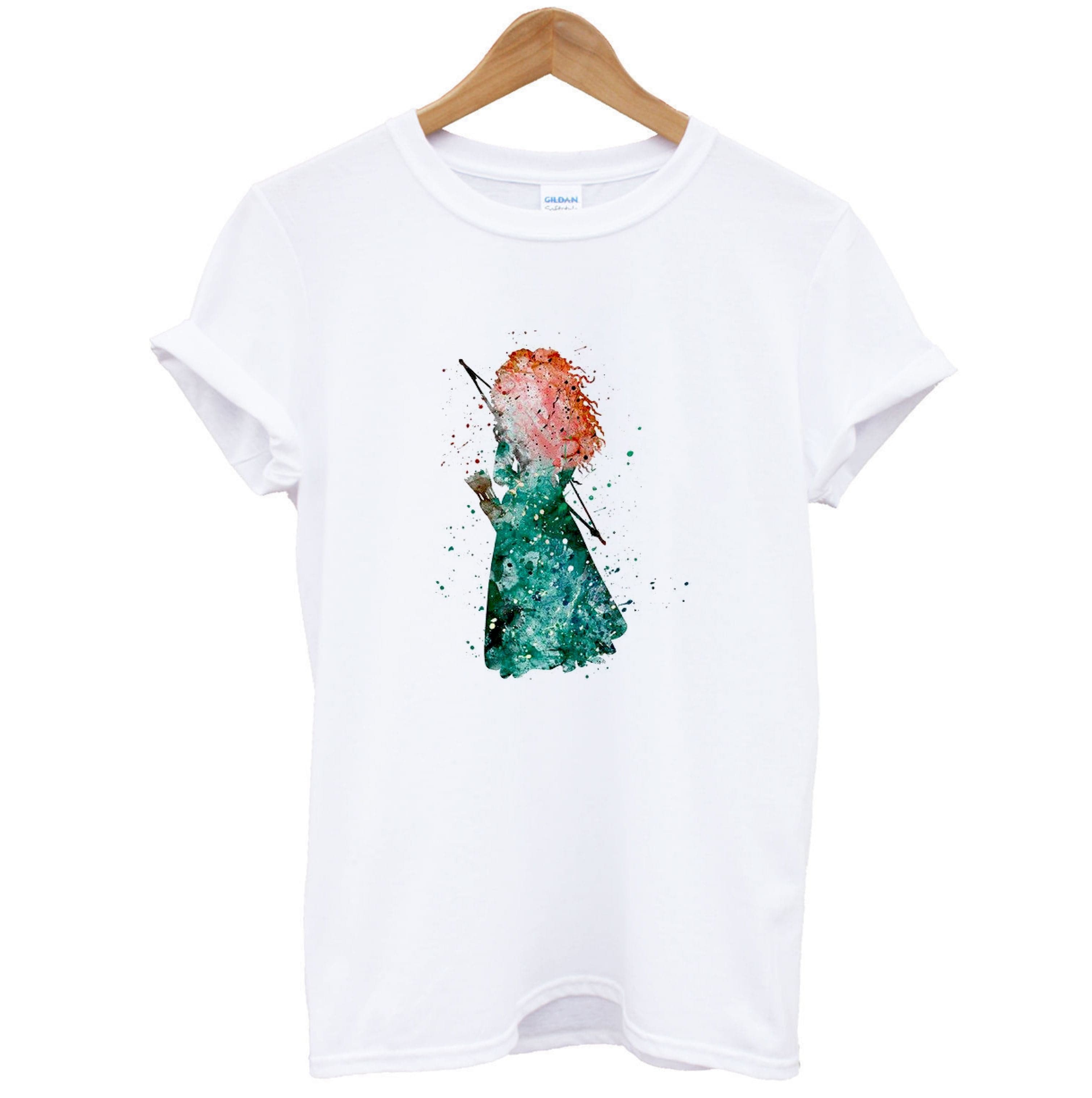 Watercolour Princess Merida Brave Fairytale T-Shirt