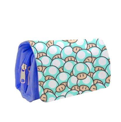 Mushroom Pattern - Light Blue Pencil Case