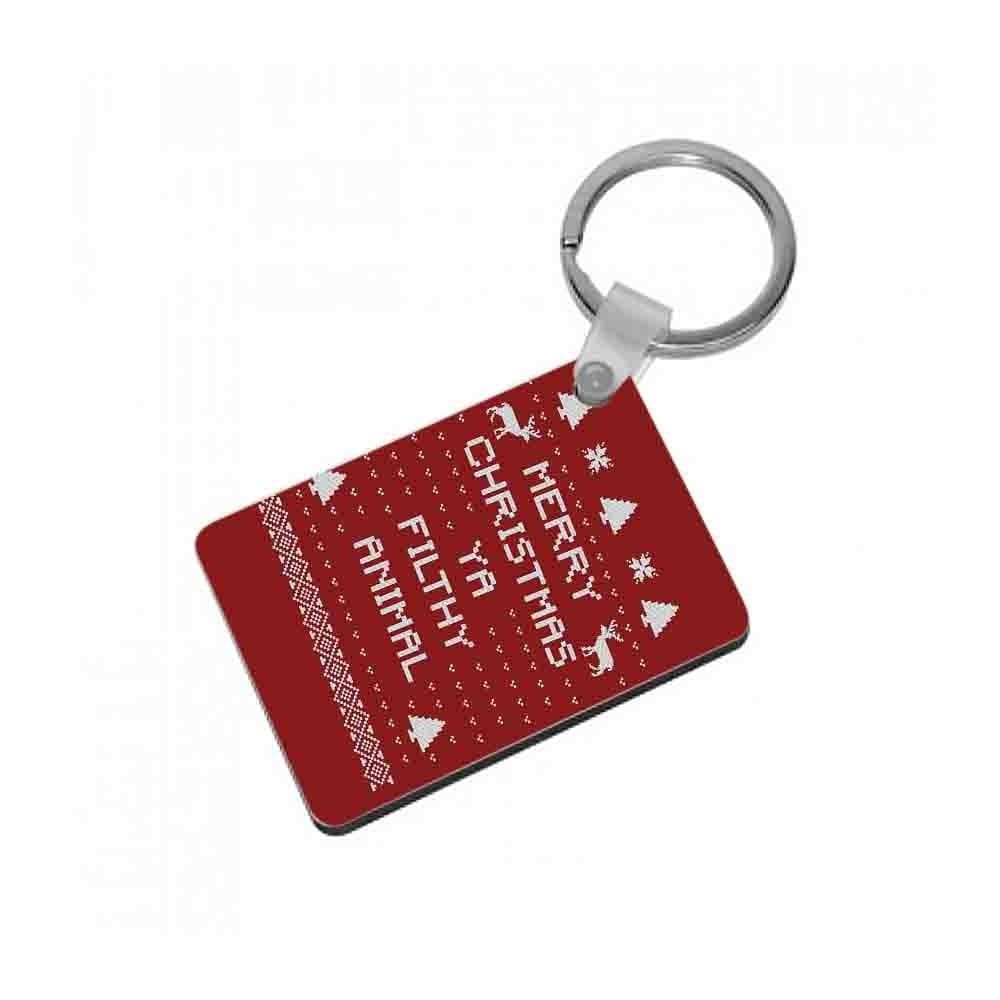 Merry Christmas Ya Filthy Animal Keyring - Fun Cases