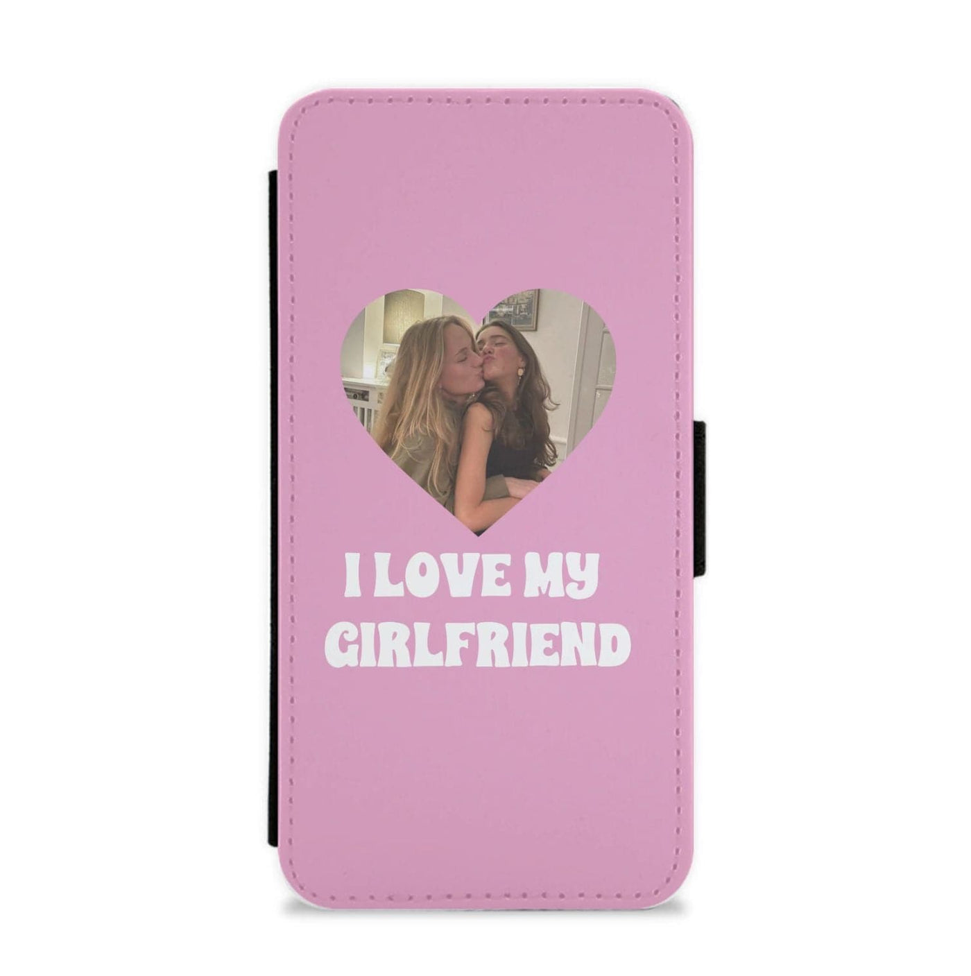 I Love My Girlfriend - Personalised Couples Flip / Wallet Phone Case