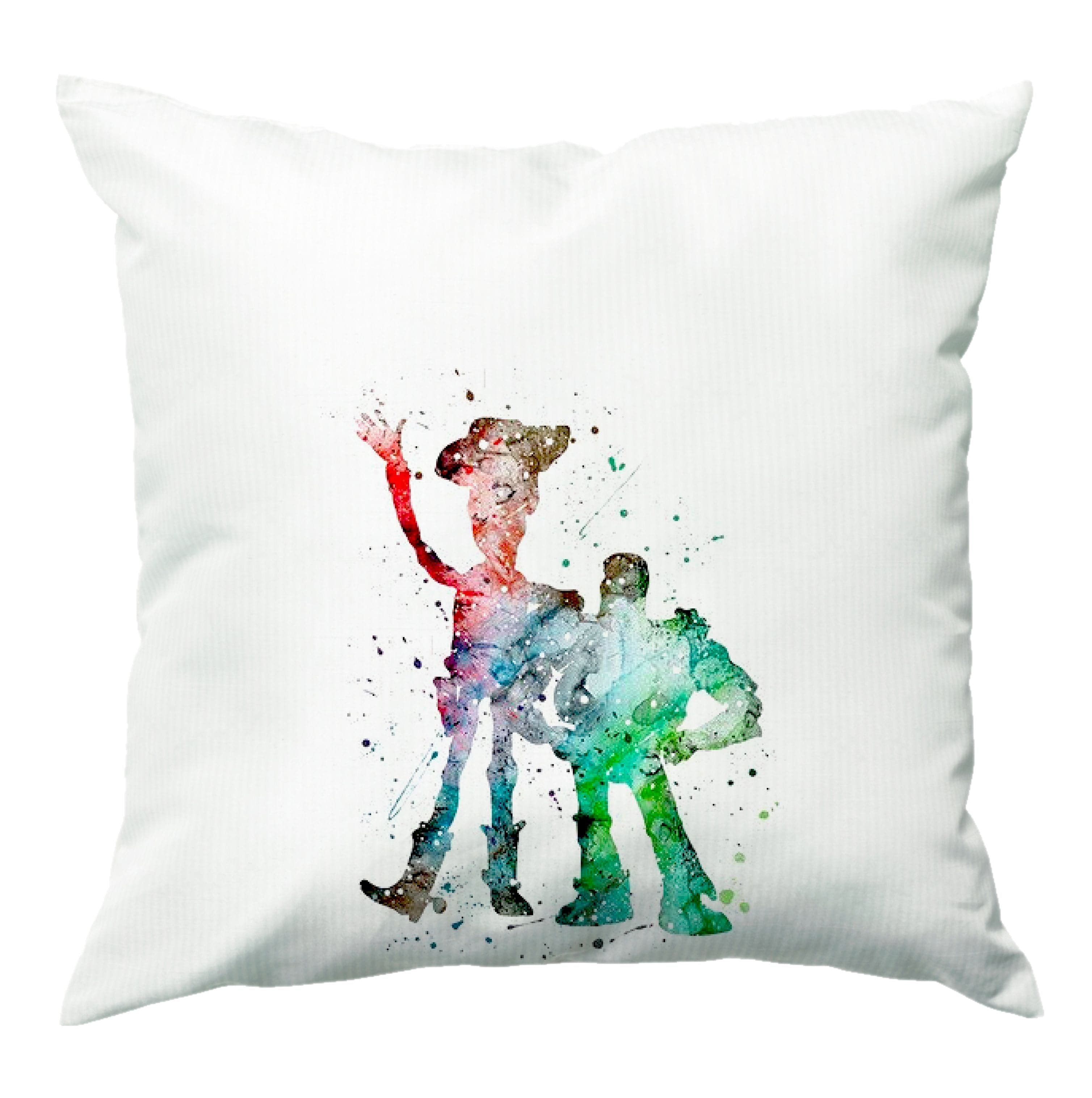 Watercolour Woody & Buzz A Story of Toys Fairytale Cushion