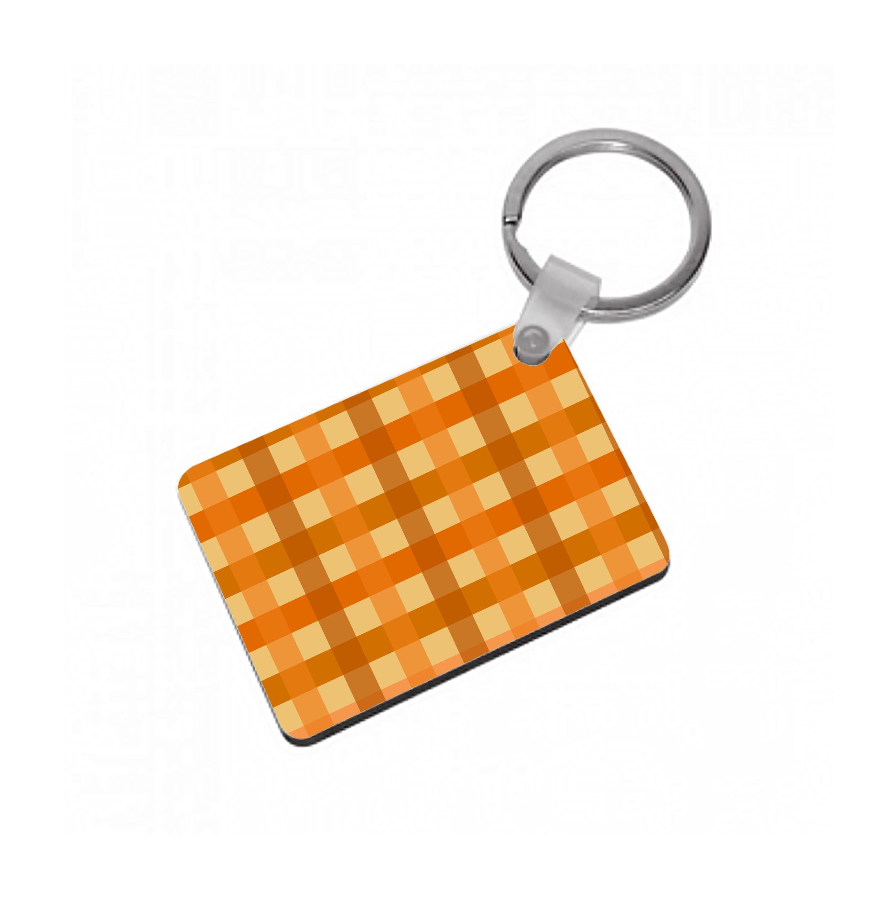 Orange Plaid Pattern- Autumn Keyring