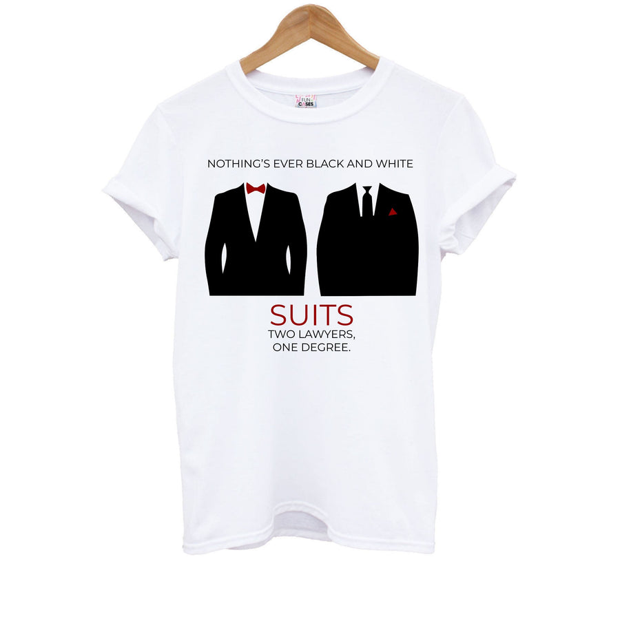 Nothings Ever Black And White - Suits Kids T-Shirt