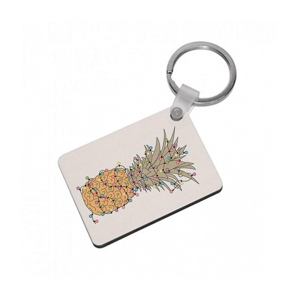 Pinapple Christmas Lights Keyring - Fun Cases