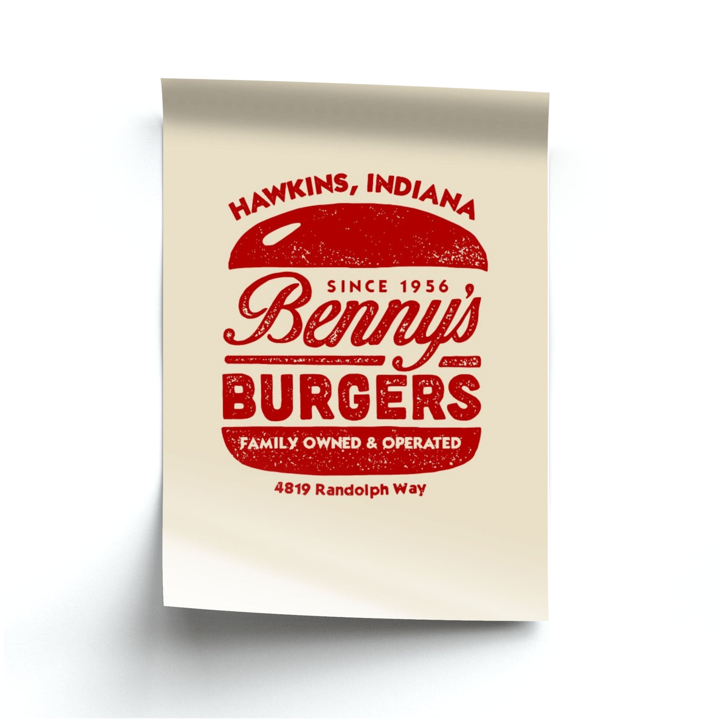 Benny's Burgers - Stranger Things Poster