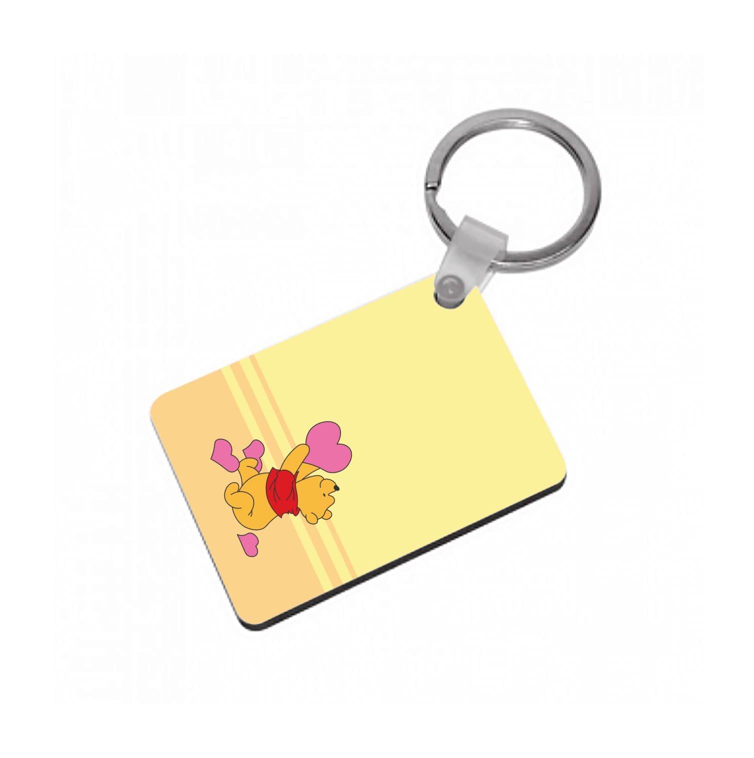 Pooh Love Heart Balloons Valentine's Keyring