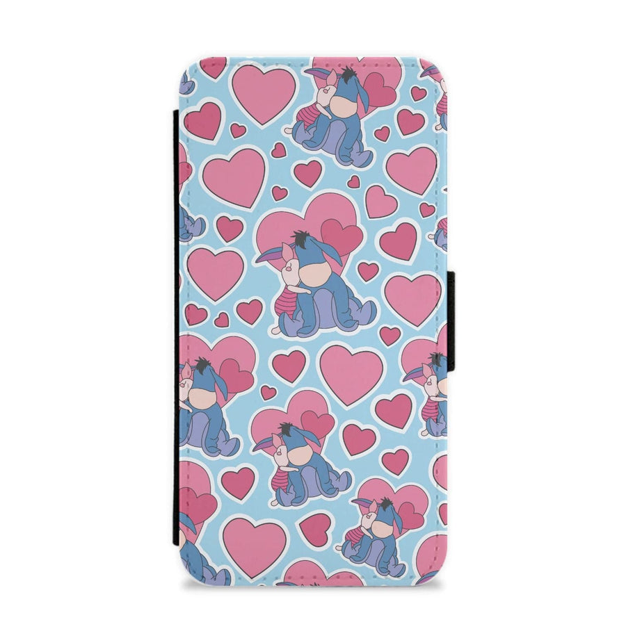 Eeore And Piglet Pattern - Disney Valentine's Flip / Wallet Phone Case