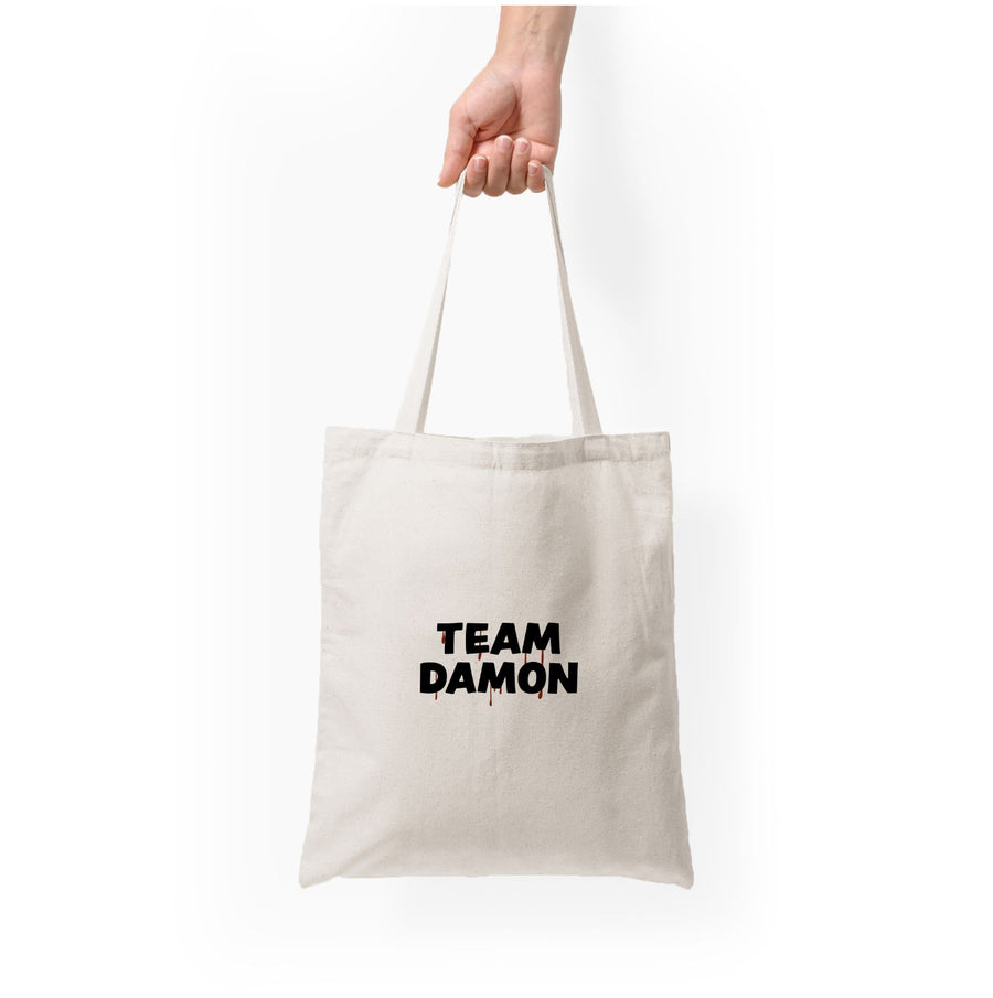 Team Damon - Vampire Diaries Tote Bag