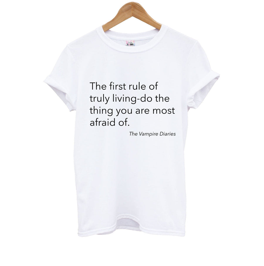 The First Rule Of Truly Living - Vampire Diaries Kids T-Shirt
