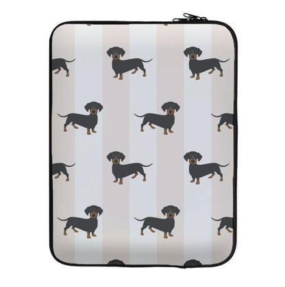 Striped Dachshund - Dog Pattern Laptop Sleeve