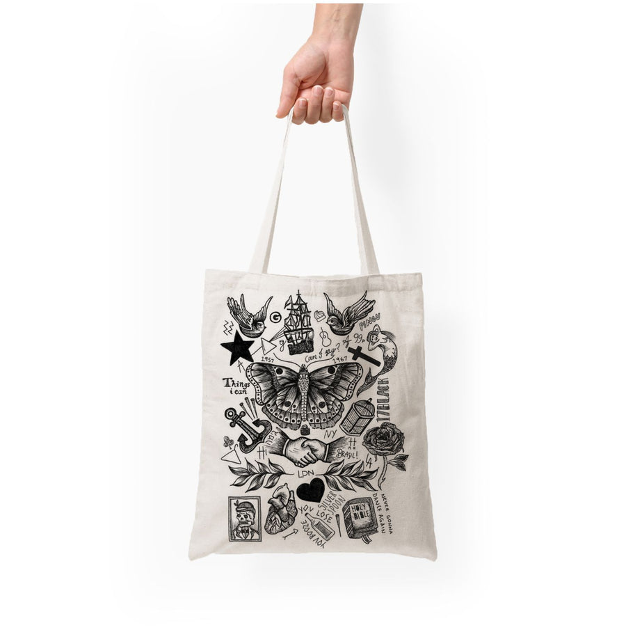 Harry Style's Tattoos Tote Bag