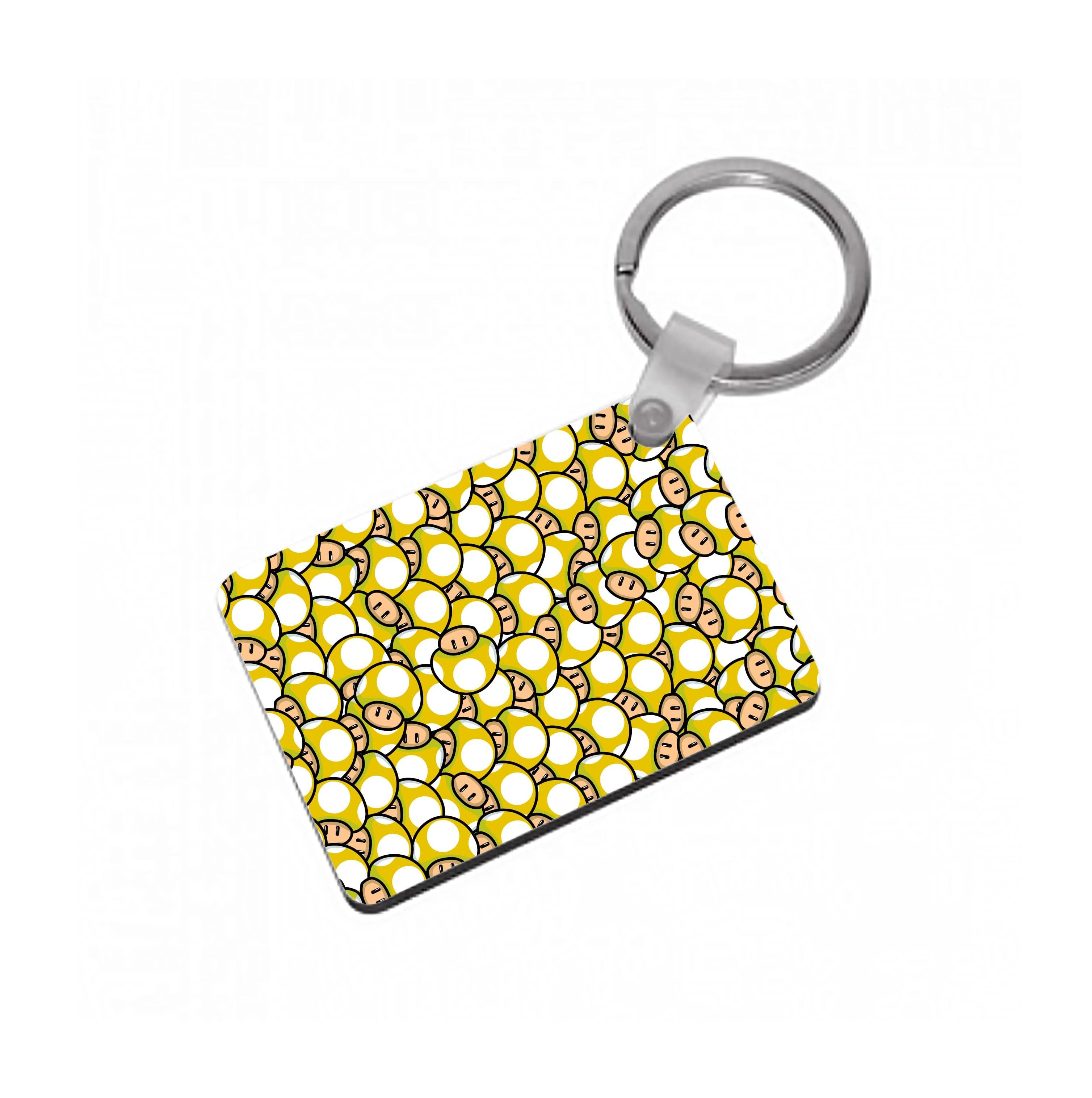 Mushroom Pattern - Yellow Keyring