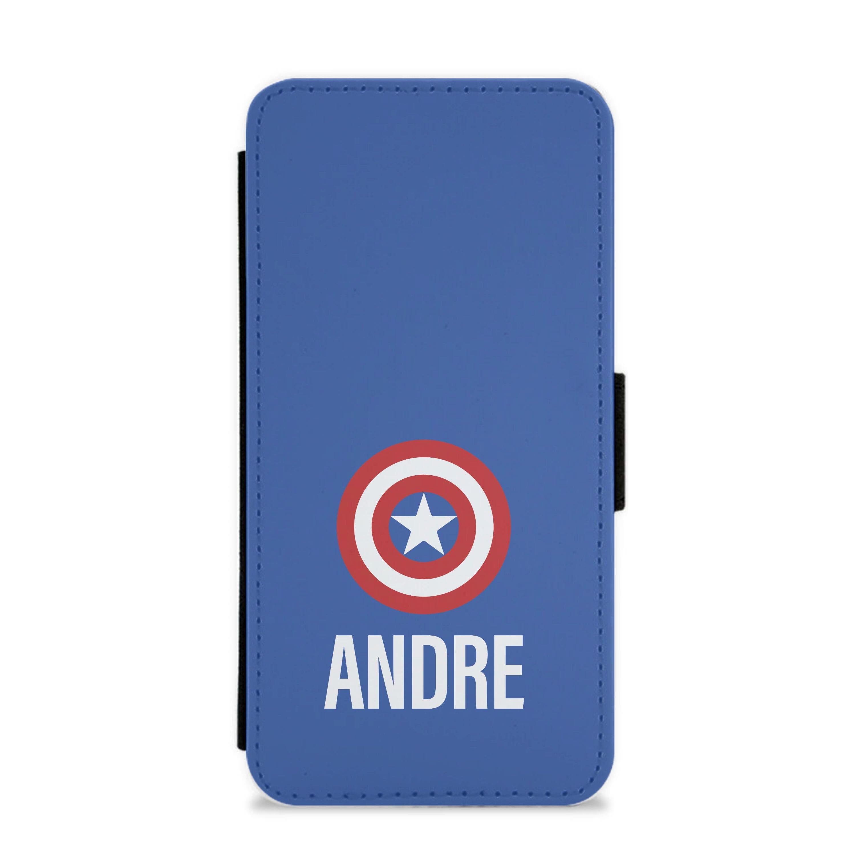 Captain America - Personalised Superhero Comic Flip / Wallet Phone Case