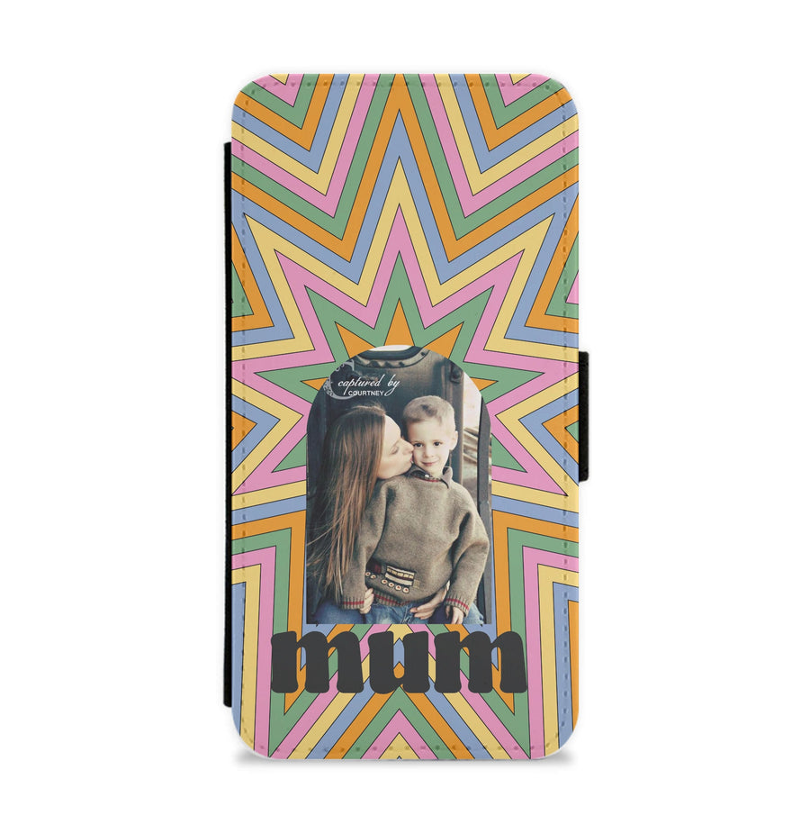 Retro Pattern - Personalised Mother's Day Flip / Wallet Phone Case