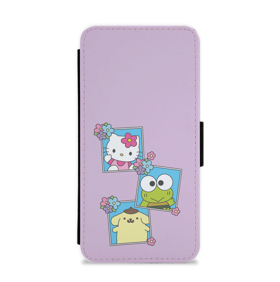 Pompompurin, Hello Kitty And Keroppi - Hello Kitty Flip / Wallet Phone Case