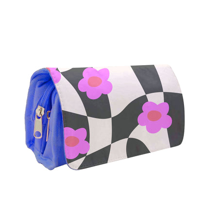 Checkboard Flowers - Trippy Patterns Pencil Case