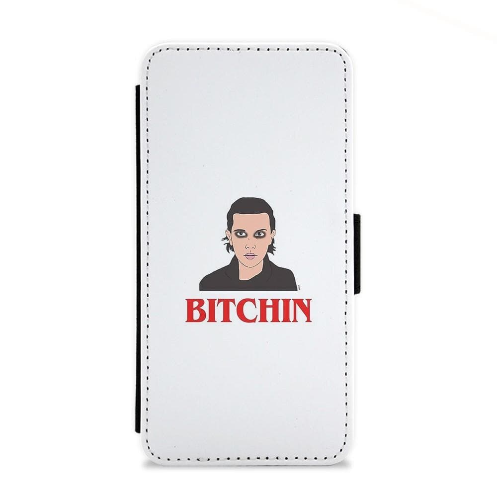 Goth Eleven Bitchin - Stranger Things Flip Wallet Phone Case - Fun Cases