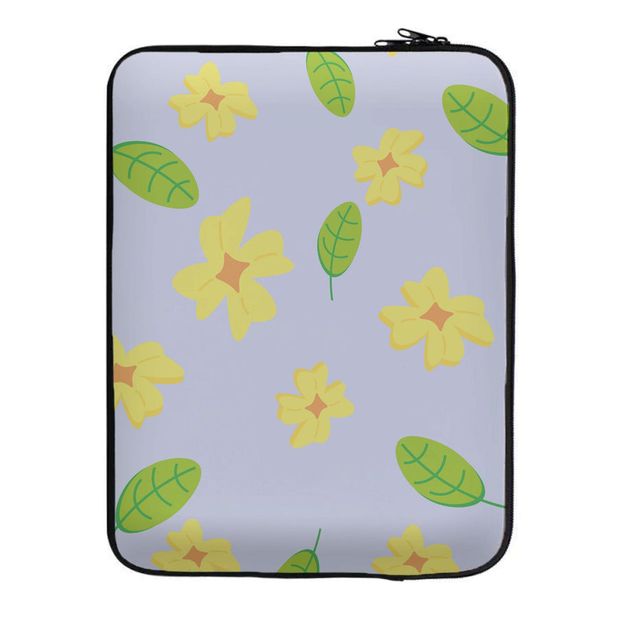 Yellow And Green Pattern - Floral Laptop Sleeve