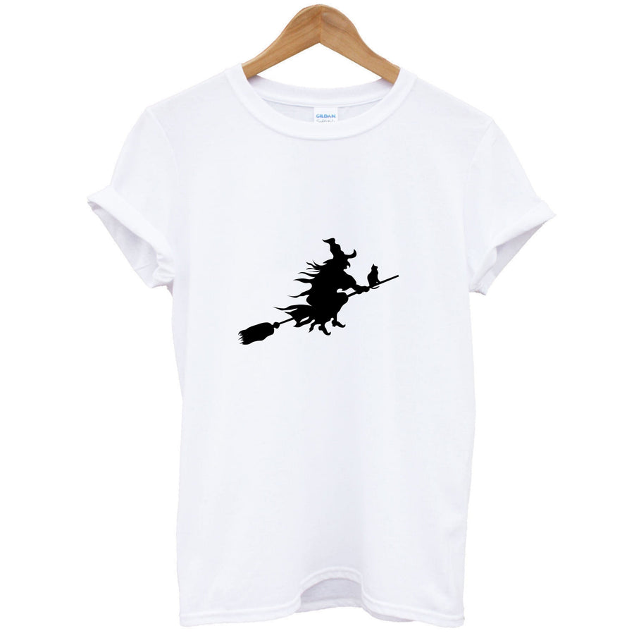 Witch And Cat - Halloween T-Shirt
