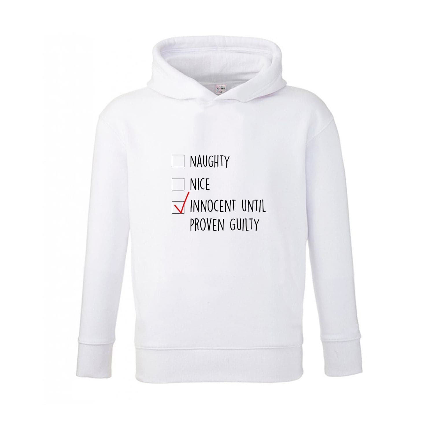 Innocent Until Proven Guilty - Naughty Or Nice  Kids Hoodie