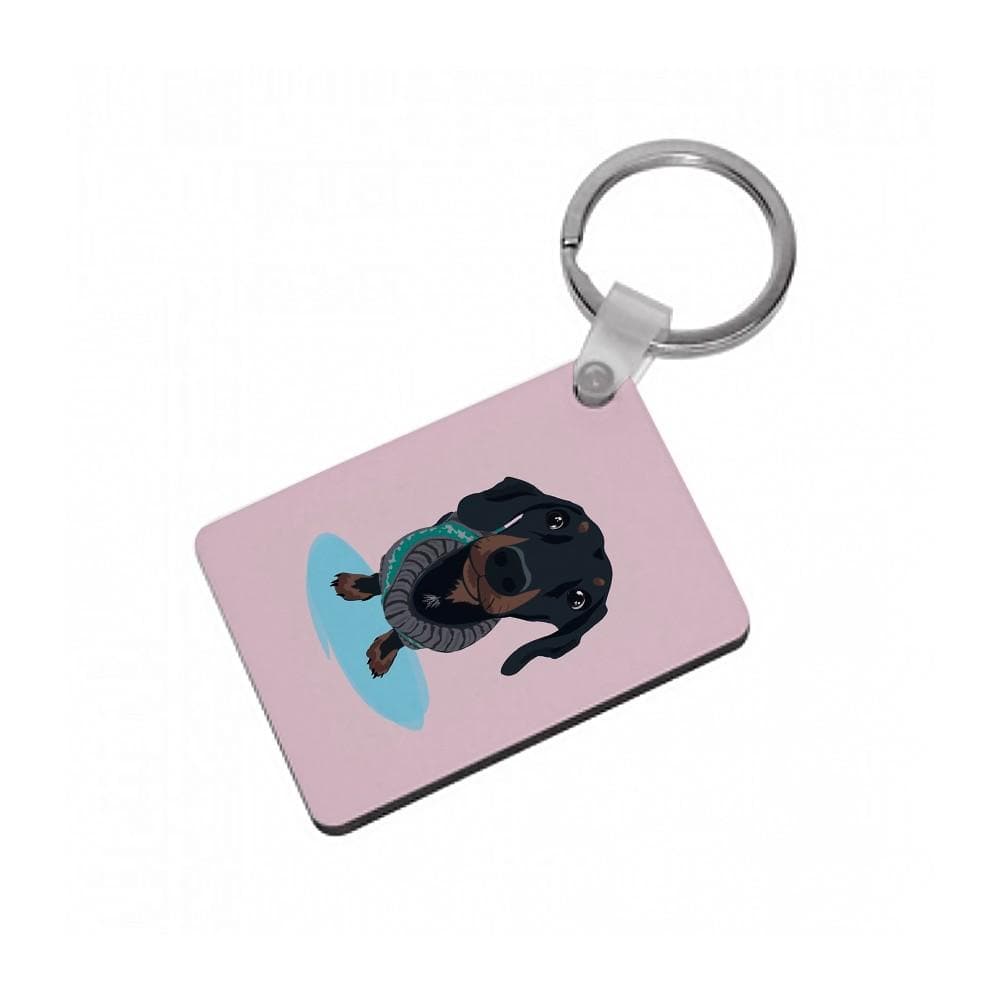 Cartoon Dachshund Keyring - Fun Cases