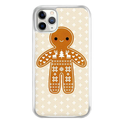 Christmas Jumper Pattern Gingerbread Man Phone Case