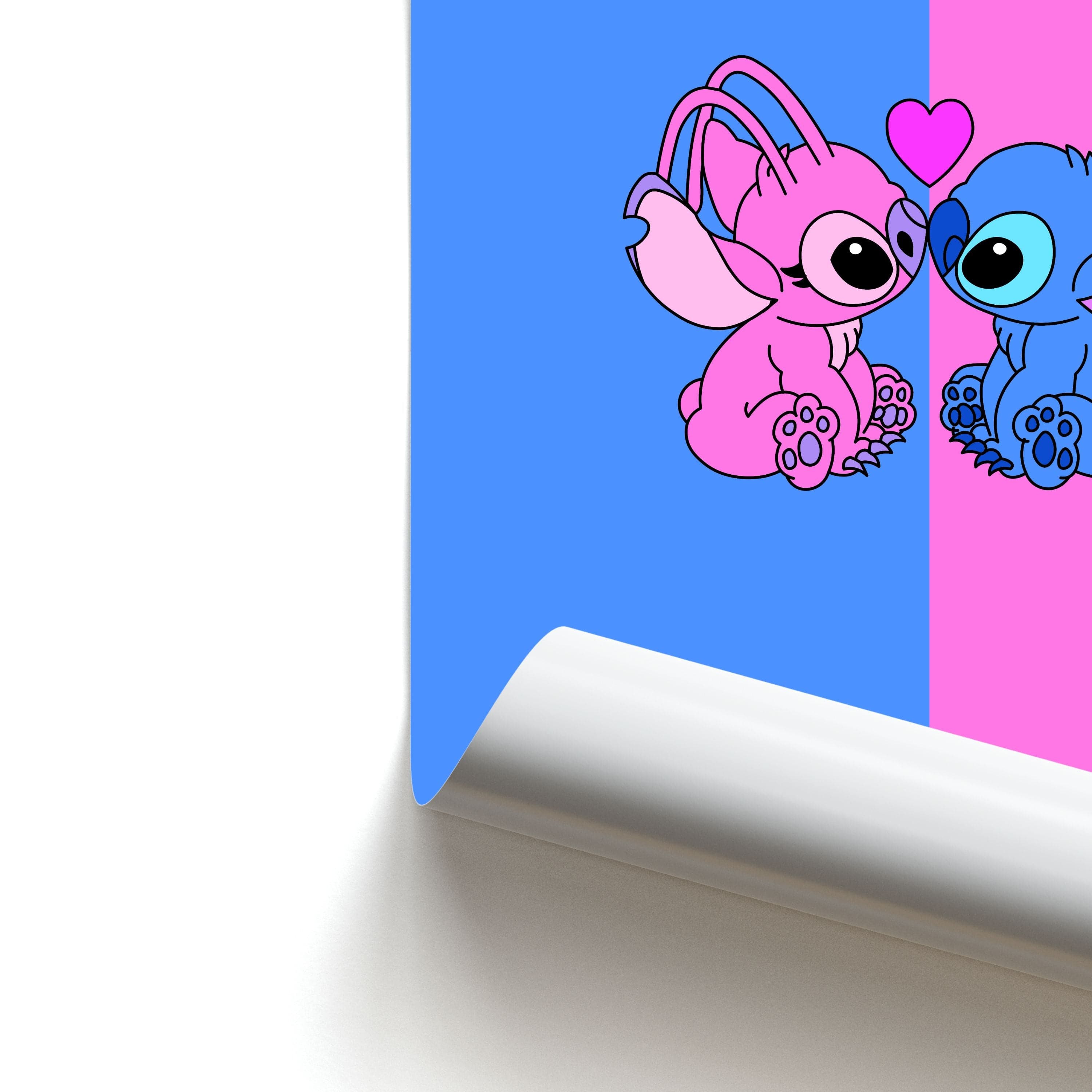 Angel And Blue Alien - Pink Alien Poster