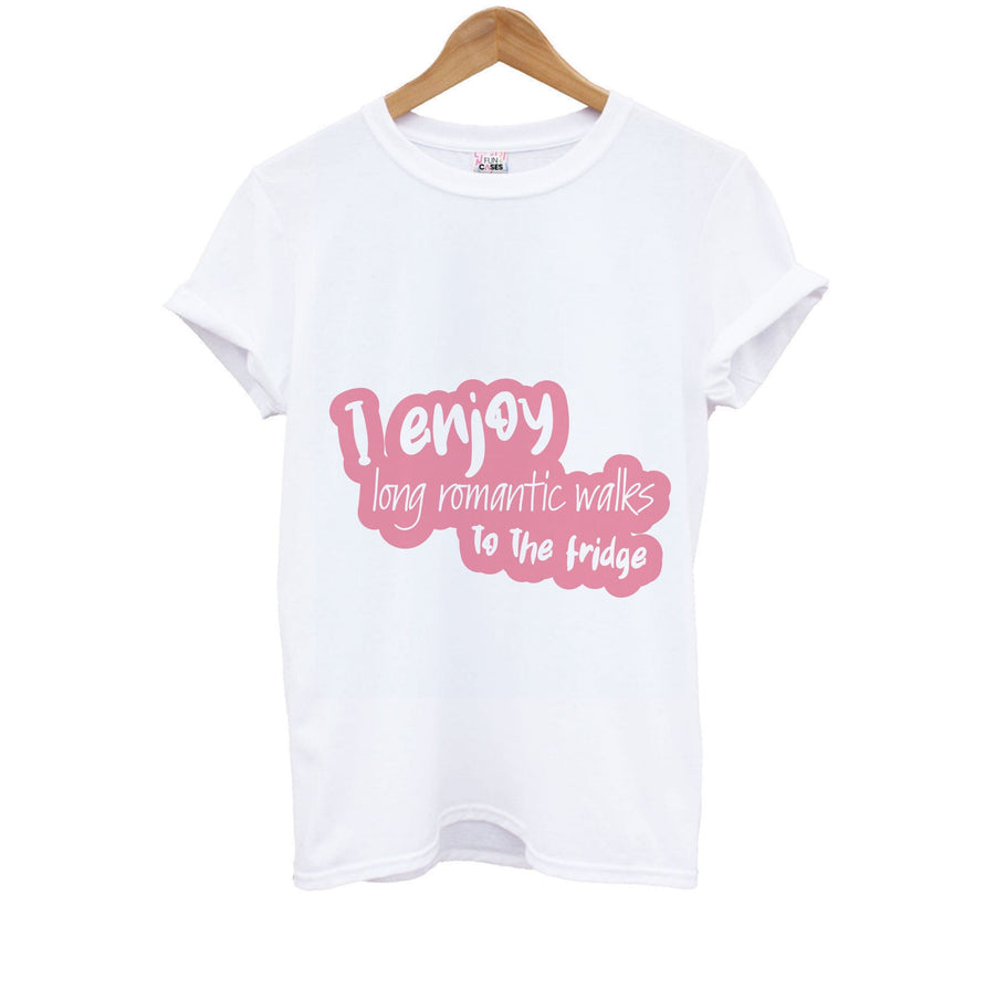 I Enjoy Long Romantic Walks - Funny Quotes Kids T-Shirt