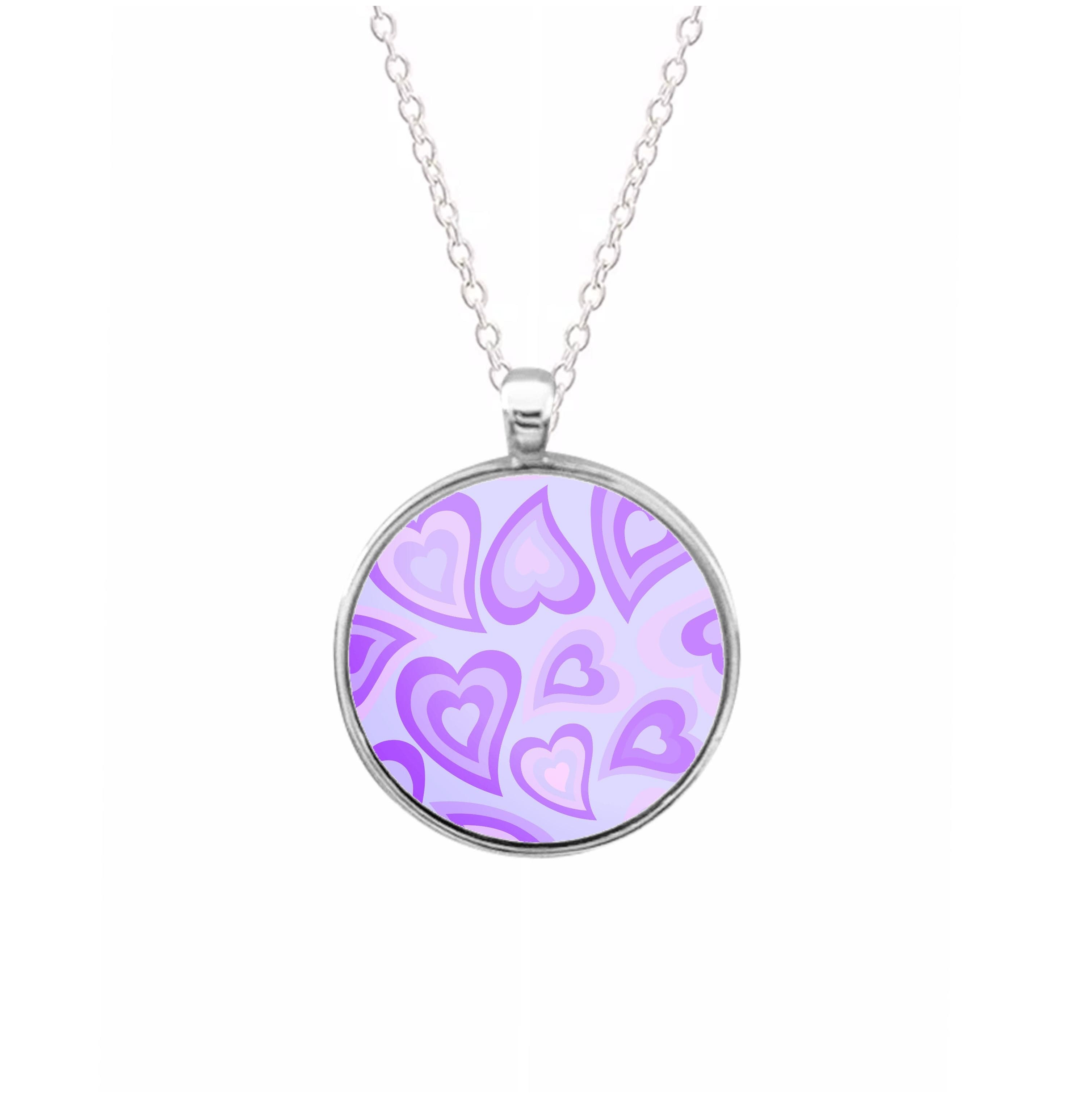 Purple Hearts - Trippy Patterns Necklace