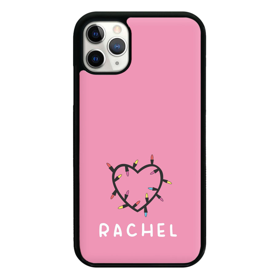 Heart Shaped Fairy Lights - Personalised Stranger Things Phone Case