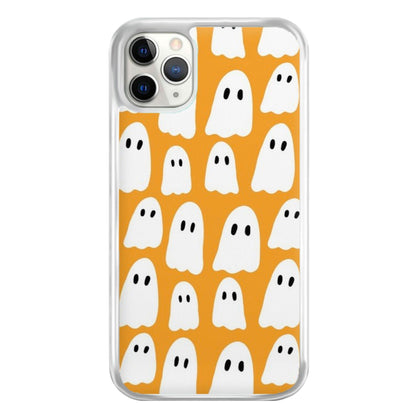 Orange Ghost Halloween Pattern Phone Case