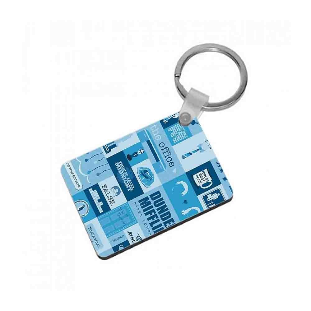 The Office Blue Patchwork Keyring - Fun Cases