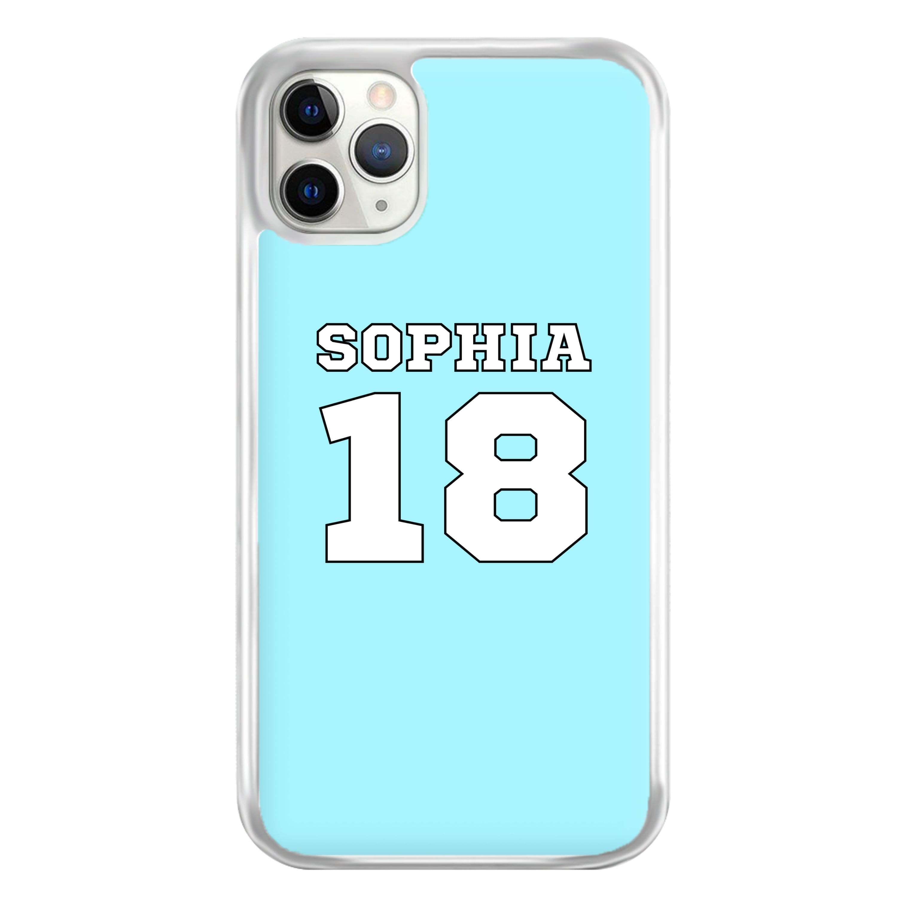 Light Blue - Personalised Football Phone Case