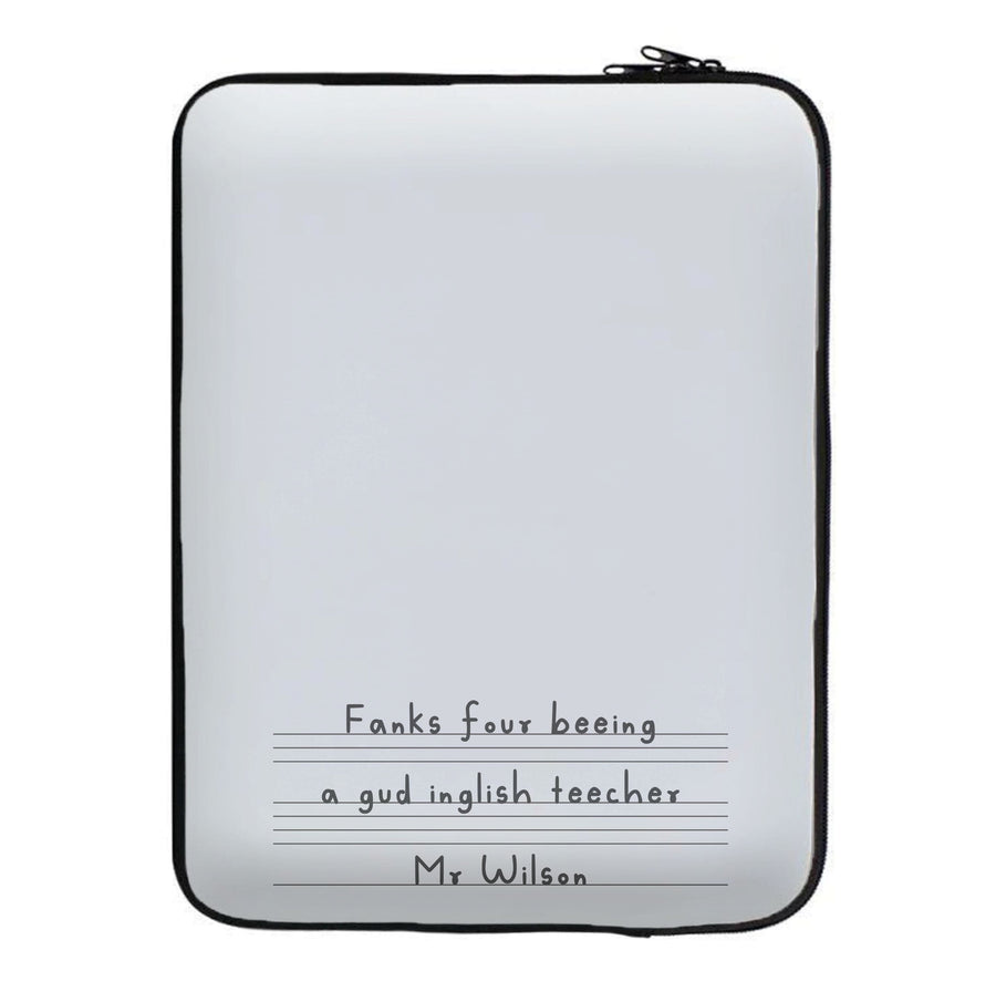 English Teacher - Personalised Teachers Gift Laptop Sleeve