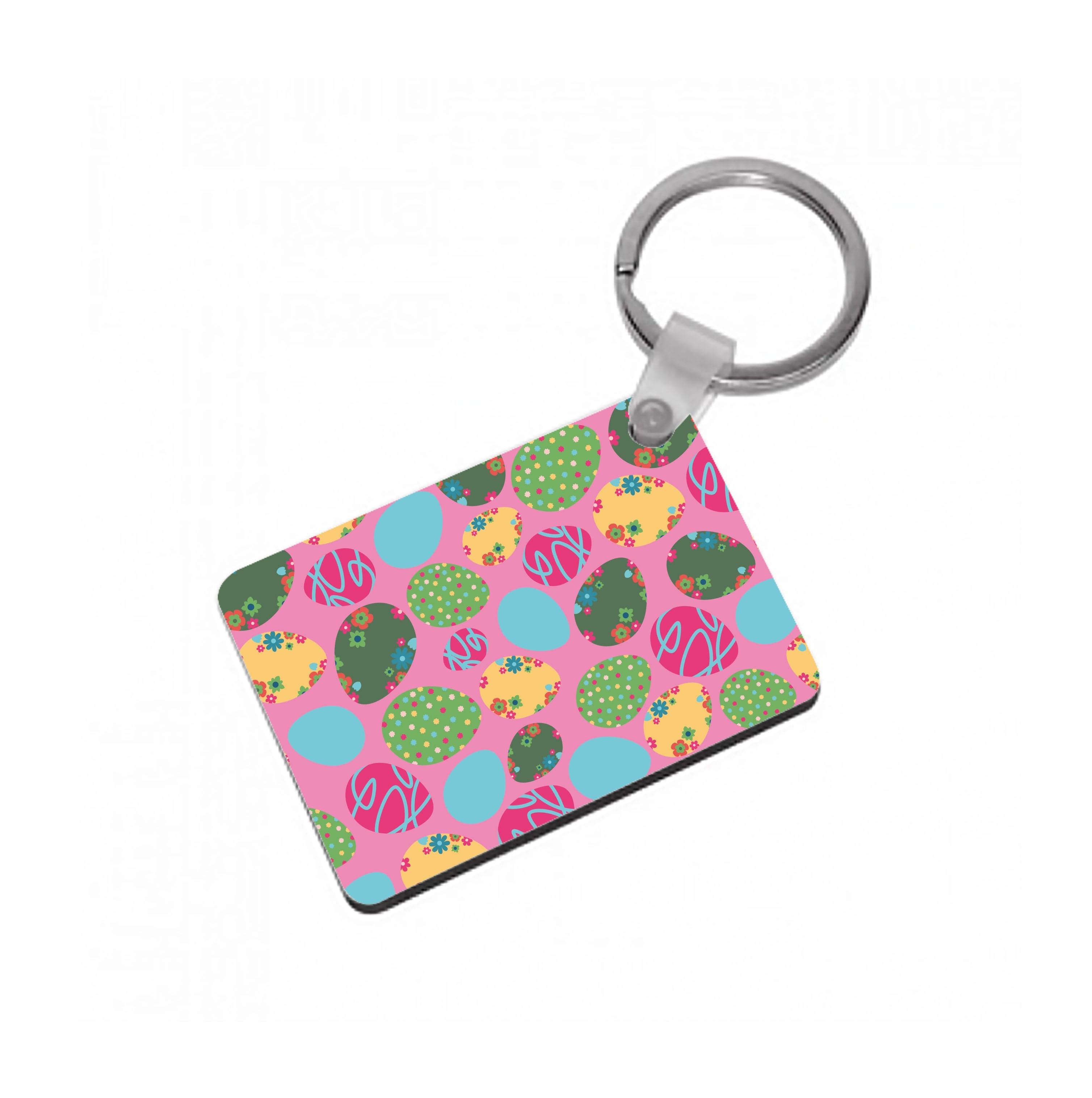 Pink Easter Eggs - Easter Patterns Keyring