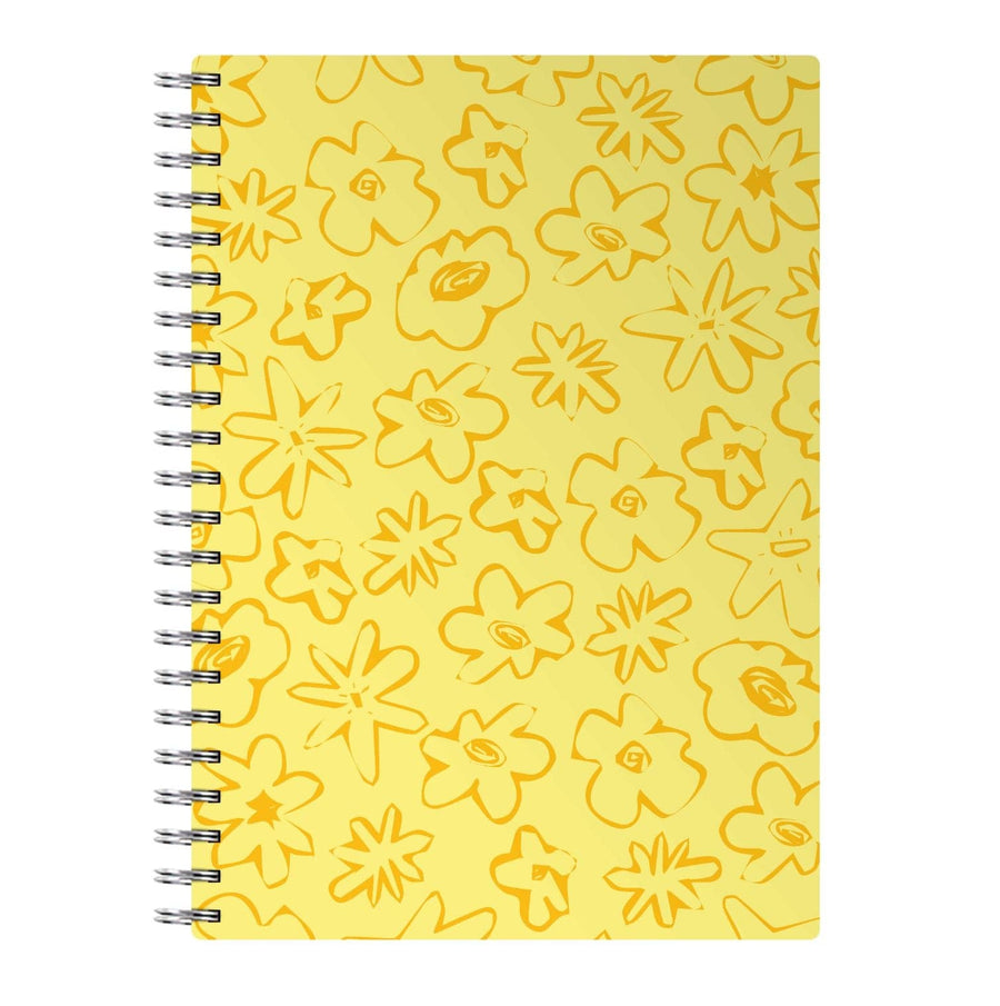 Yellow And Orange - Floral Patterns Notebook