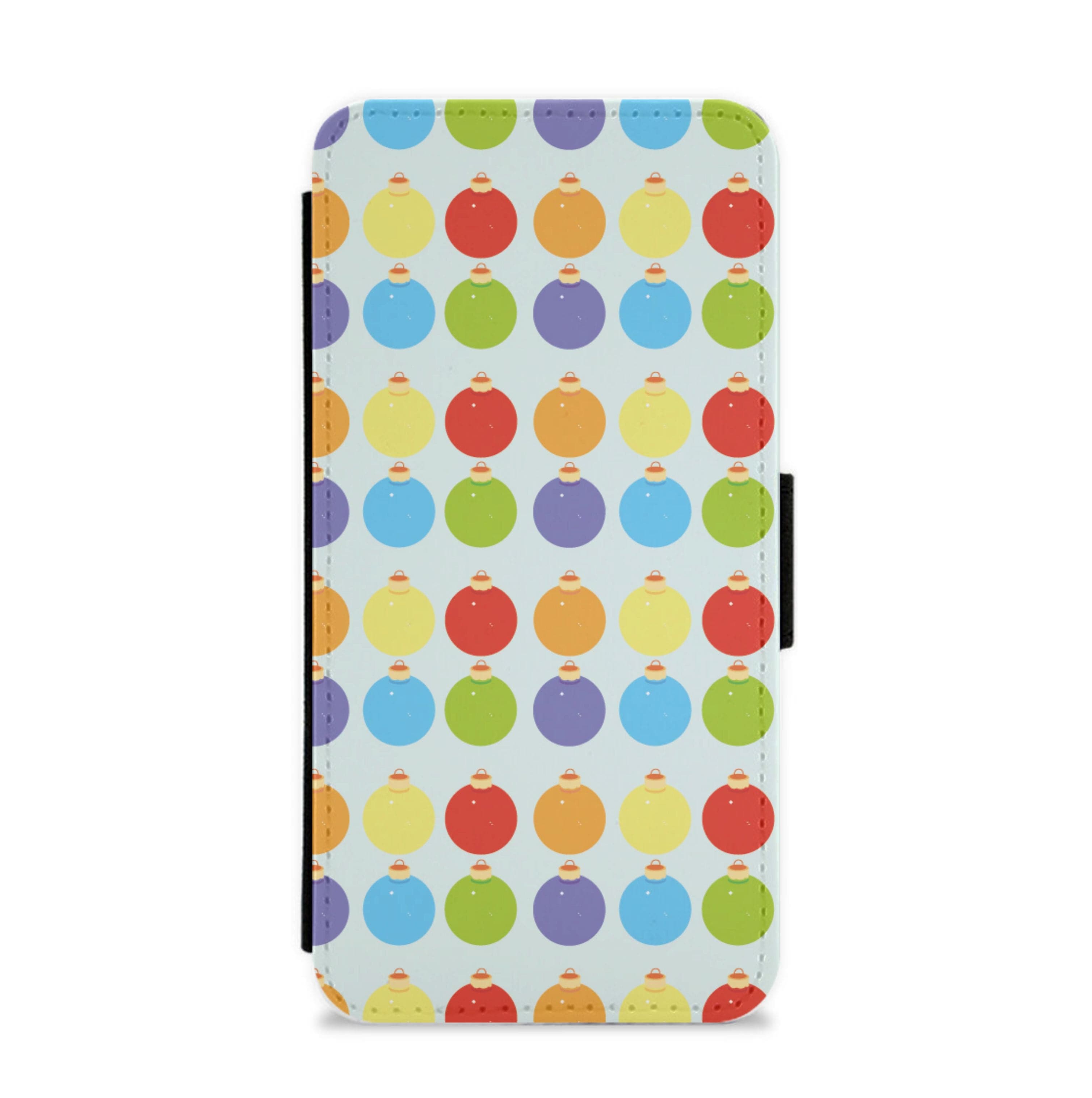 Baubles - Christmas Patterns Flip / Wallet Phone Case