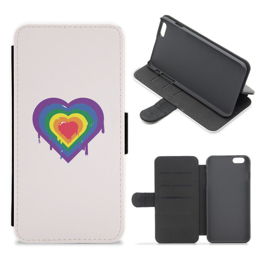 Dripped heart - Pride Flip / Wallet Phone Case
