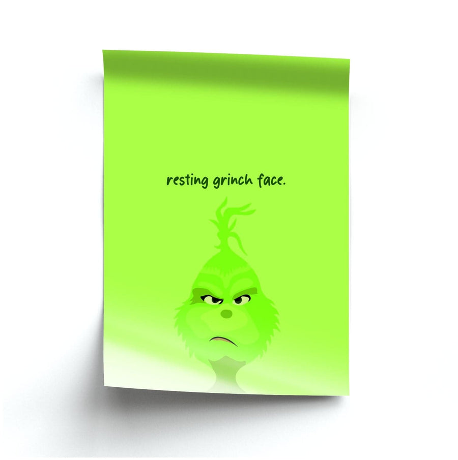 Resting Grinch Face - Christmas Poster