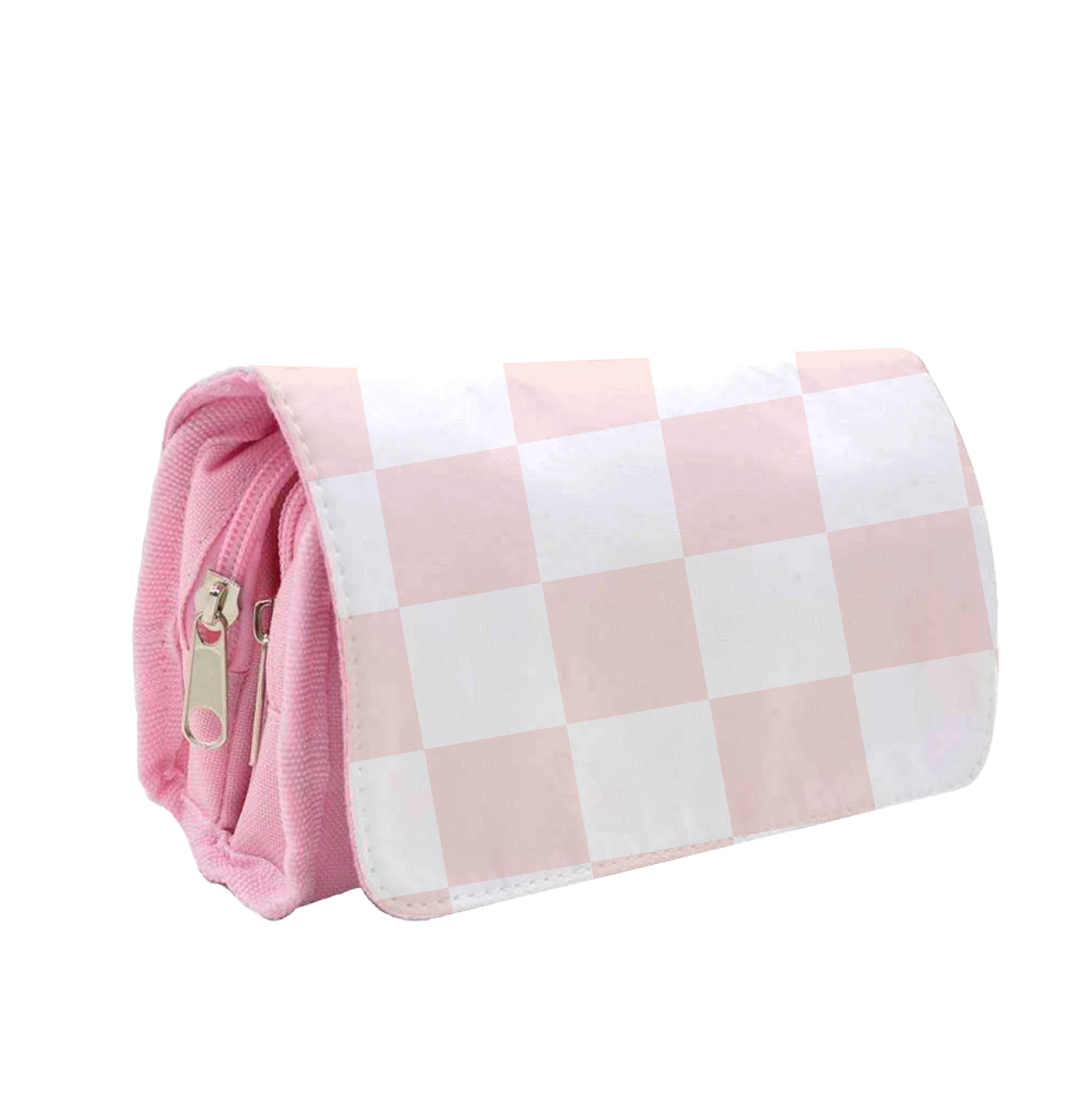 Pink And White Checkers Pencil Case