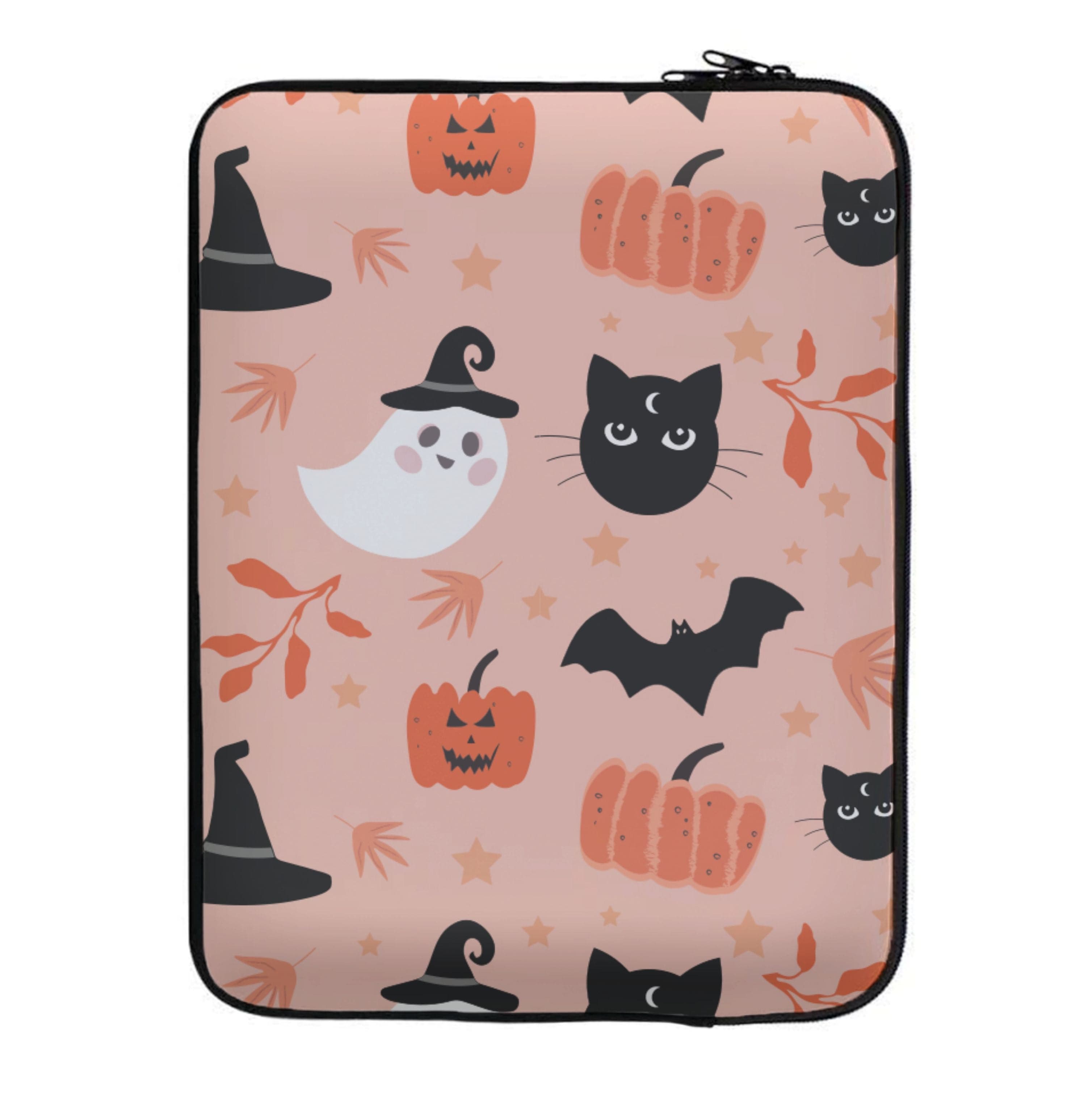 Pretty Pink Halloween Pattern Laptop Sleeve