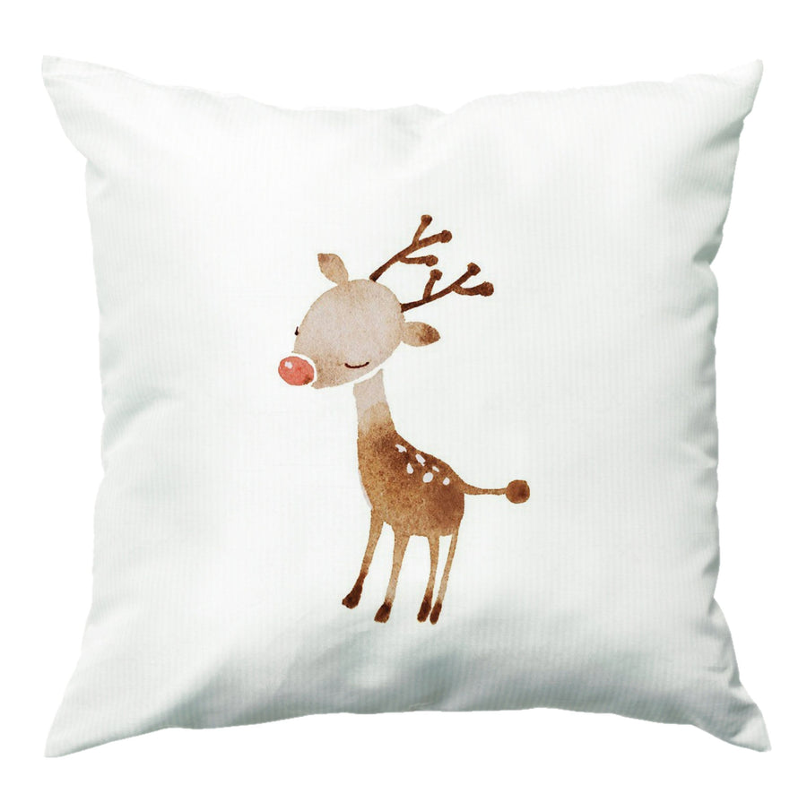 Watercolour Rudolph The Reindeer Cushion