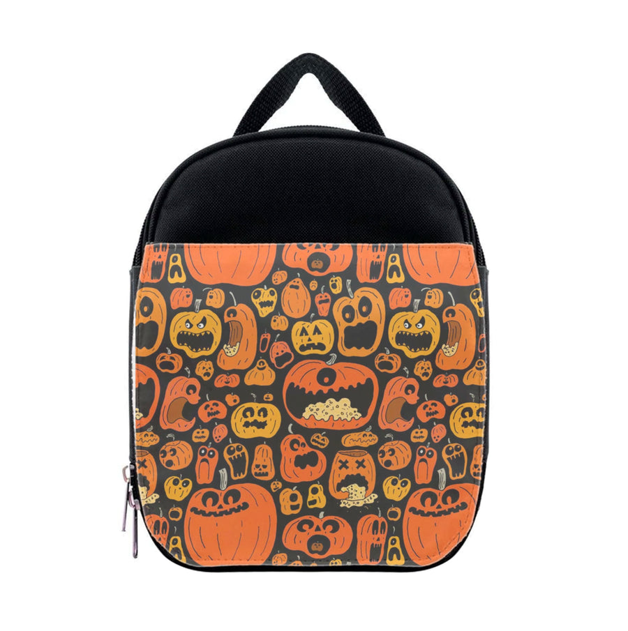 Scary Pumpkin Halloween Pattern Lunchbox