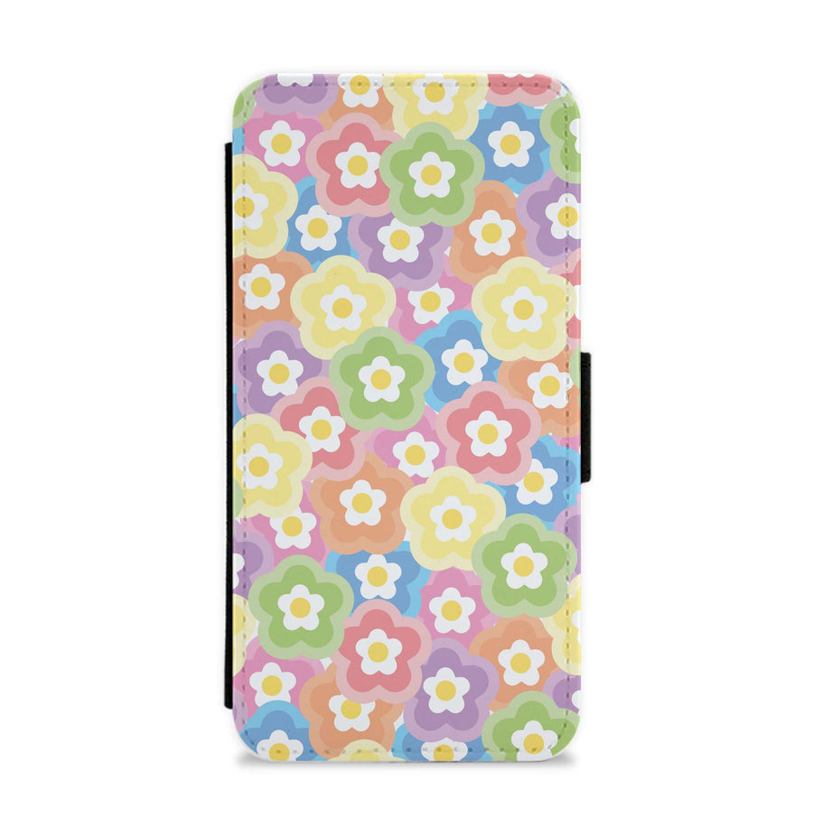 Psychedelic Flowers - Floral Patterns Flip / Wallet Phone Case